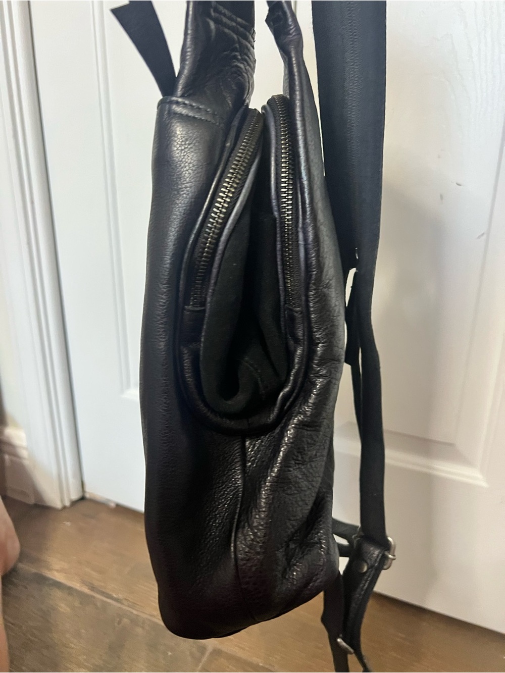 Free People We The Free Soho Convertible Leather Sling Backpack - Black - Picture 11 of 16